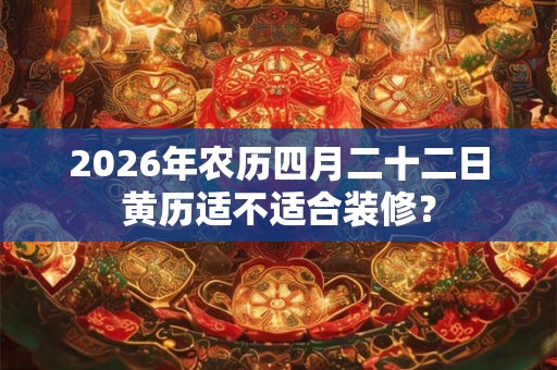 2026年农历四月二十二日黄历适不适合装修？