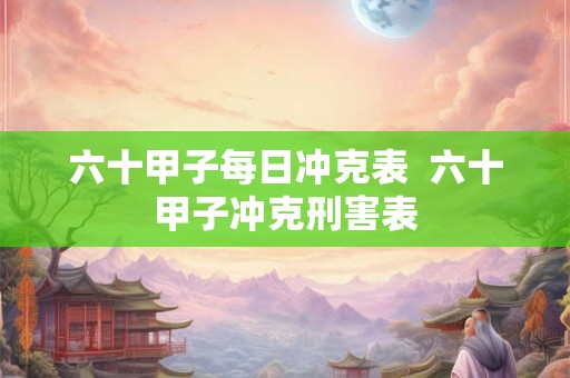 六十甲子每日冲克表 六十甲子冲克刑害表 六十甲子每日冲克表 六十甲子冲克刑害表