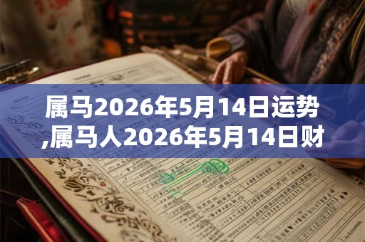 属马2026年5月14日运势,属马人2026年5月14日财运,生肖马2026年5月14日运势