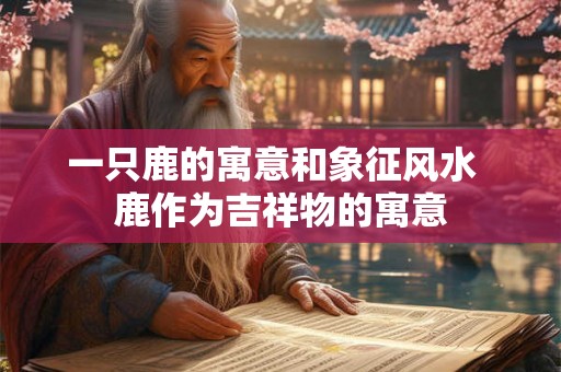 一只鹿的寓意和象征风水  鹿作为吉祥物的寓意
