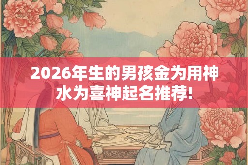 2026年生的男孩金为用神水为喜神起名推荐!