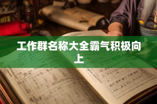 工作群名称大全霸气积极向上