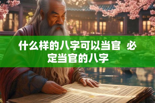 什么样的八字可以当官  必定当官的八字