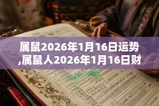 属鼠2026年1月16日运势,属鼠人2026年1月16日财运,生肖鼠2026年1月16日运势
