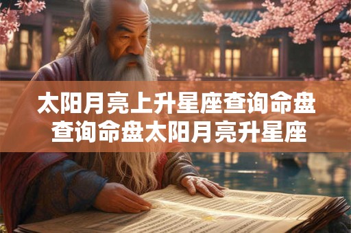 太阳月亮上升星座查询命盘 查询命盘太阳月亮升星座在哪 太阳月亮上升星座查询命盘 查询命盘太阳月亮升星座在哪