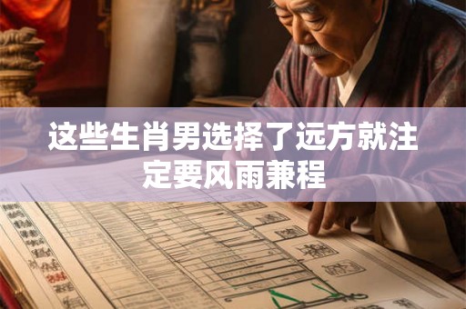 这些生肖男选择了远方就注定要风雨兼程