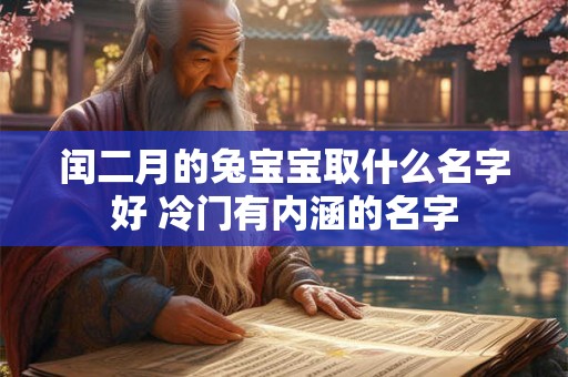闰二月的兔宝宝取什么名字好 冷门有内涵的名字