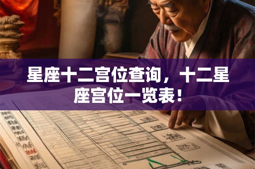 星座十二宫位查询，十二星座宫位一览表！