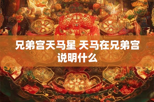兄弟宫天马星 天马在兄弟宫说明什么