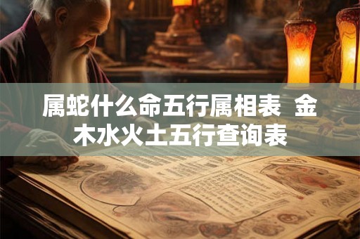 属蛇什么命五行属相表  金木水火土五行查询表