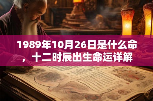 1989年10月26日是什么命，十二时辰出生命运详解