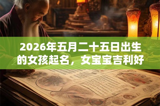 2026年五月二十五日出生的女孩起名，女宝宝吉利好名字推荐