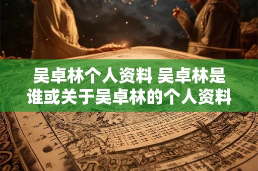 吴卓林个人资料 吴卓林是谁或关于吴卓林的个人资料