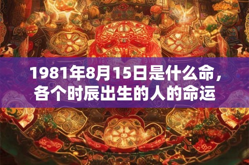1981年8月15日是什么命，各个时辰出生的人的命运