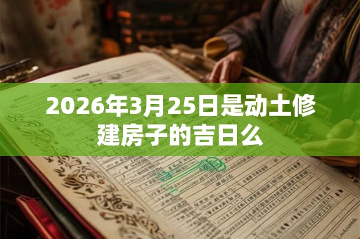 2026年3月25日是动土修建房子的吉日么 2026年3月25日是动土修建房子的吉日么