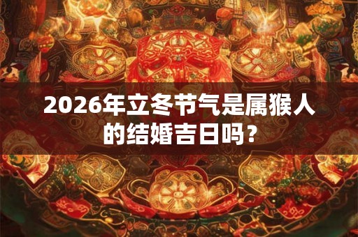 2026年立冬节气是属猴人的结婚吉日吗？