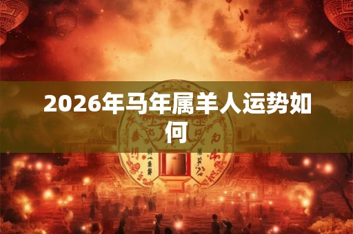 2026年马年属羊人运势如何