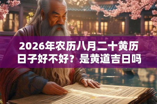 2026年农历八月二十黄历日子好不好？是黄道吉日吗？