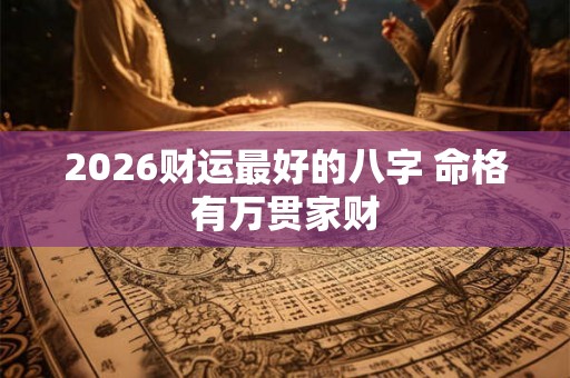 2026财运最好的八字 命格有万贯家财 2026财运最好的八字 命格有万贯家财