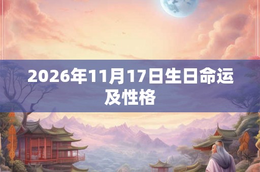 2026年11月17日生日命运及性格
