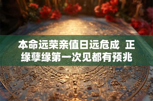 本命远荣亲值日远危成  正缘孽缘第一次见都有预兆