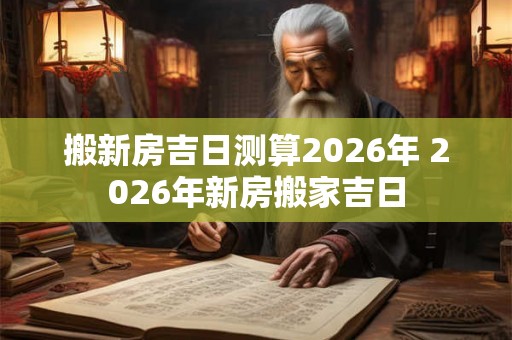 搬新房吉日测算2026年 2026年新房搬家吉日