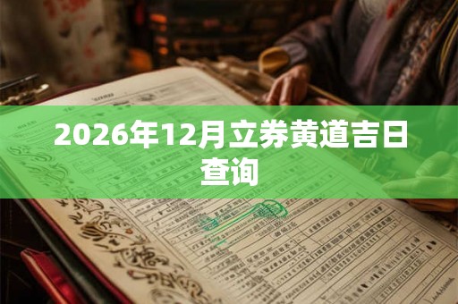 2026年12月立券黄道吉日查询
