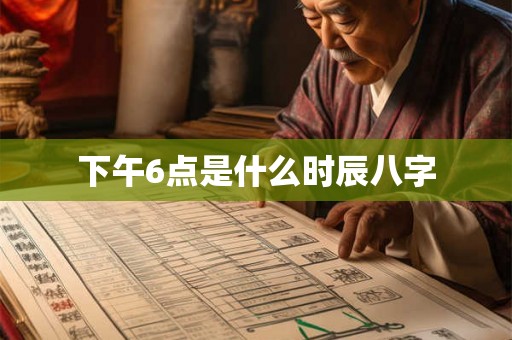 下午6点是什么时辰八字