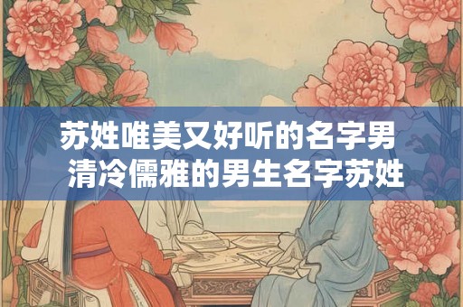 苏姓唯美又好听的名字男  清冷儒雅的男生名字苏姓