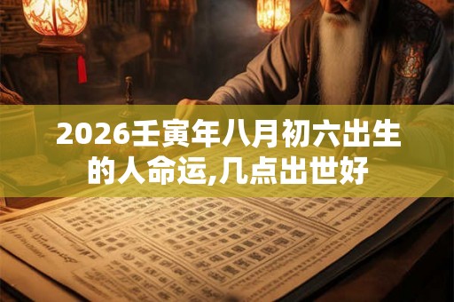 2026壬寅年八月初六出生的人命运,几点出世好