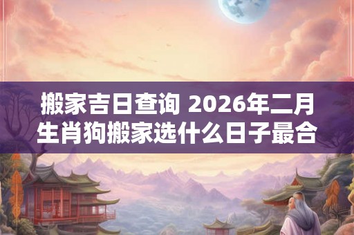 搬家吉日查询 2026年二月生肖狗搬家选什么日子最合适 搬家吉日查询 2026年二月生肖狗搬家选什么日子最合适