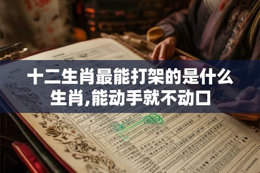 十二生肖最能打架的是什么生肖,能动手就不动口
