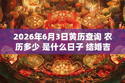 2026年6月3日黄历查询 农历多少 是什么日子 结婚吉时