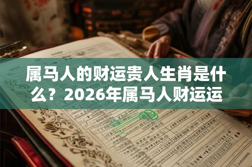 属马人的财运贵人生肖是什么？2026年属马人财运运势？