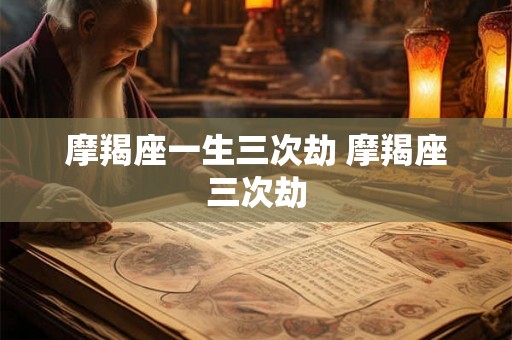 摩羯座一生三次劫 摩羯座三次劫