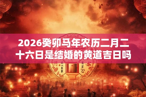 2026癸卯马年农历二月二十六日是结婚的黄道吉日吗？