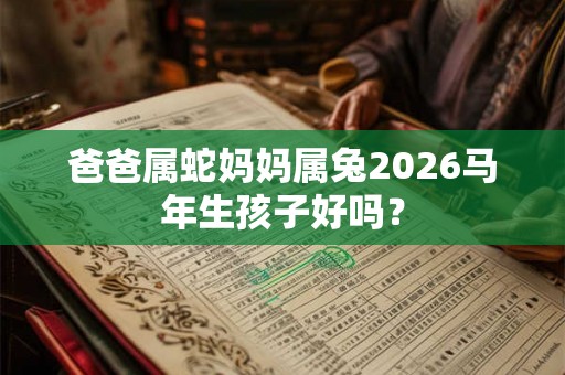 爸爸属蛇妈妈属兔2026马年生孩子好吗？