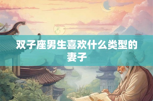 双子座男生喜欢什么类型的妻子