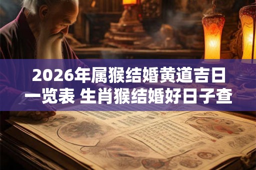 2026年属猴结婚黄道吉日一览表 生肖猴结婚好日子查询