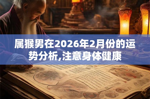 属猴男在2026年2月份的运势分析,注意身体健康