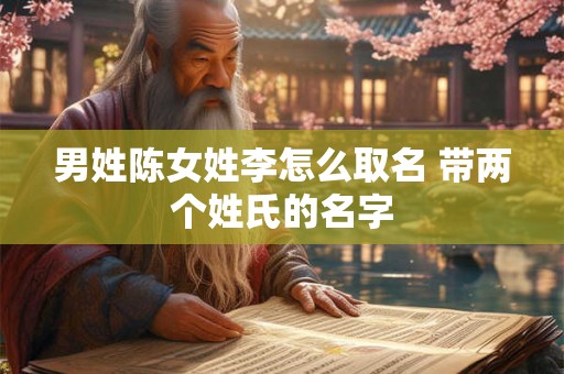 男姓陈女姓李怎么取名 带两个姓氏的名字