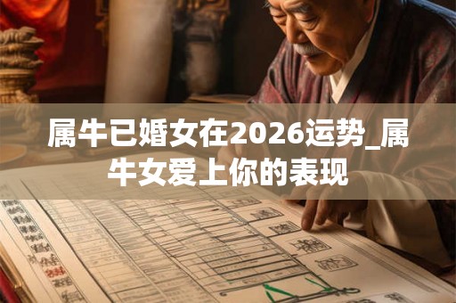 属牛已婚女在2026运势_属牛女爱上你的表现