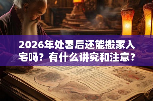 2026年处暑后还能搬家入宅吗？有什么讲究和注意？