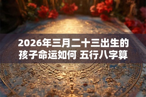 2026年三月二十三出生的孩子命运如何 五行八字算命取名