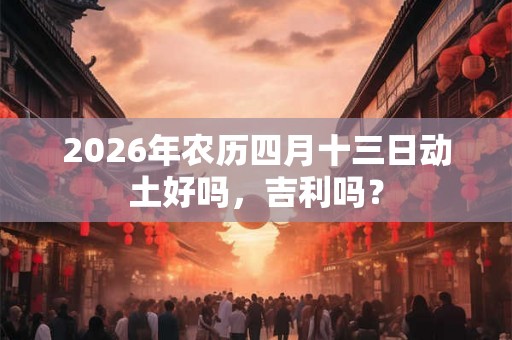 2026年农历四月十三日动土好吗,吉利吗? 2026年农历四月十三日动土好吗,吉利吗?