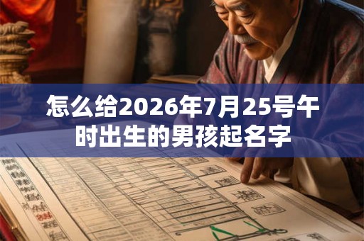 怎么给2026年7月25号午时出生的男孩起名字