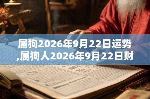 属狗2026年9月22日运势,属狗人2026年9月22日财运,生肖狗2026年9月22日运势