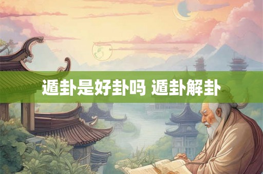 遁卦是好卦吗 遁卦解卦
