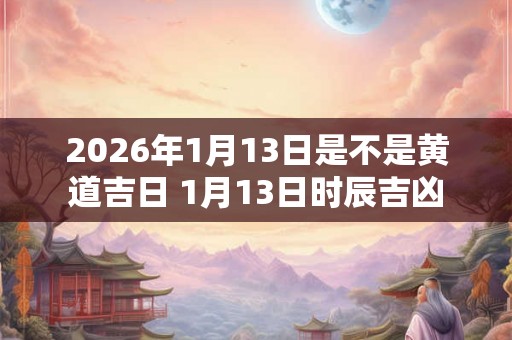 2026年1月13日是不是黄道吉日 1月13日时辰吉凶