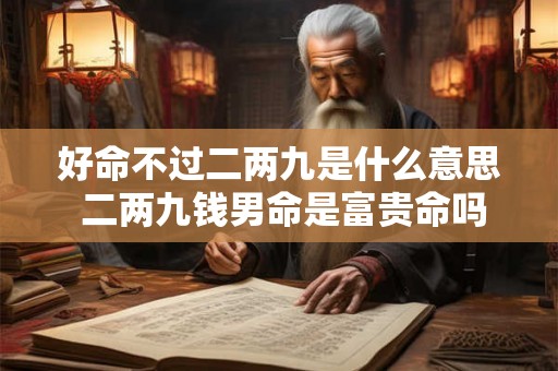 好命不过二两九是什么意思 二两九钱男命是富贵命吗